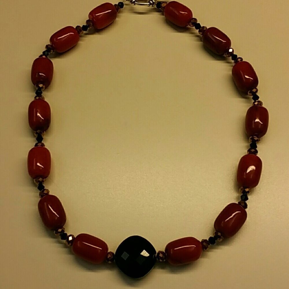 Handmade natural and crystal stones necklace!